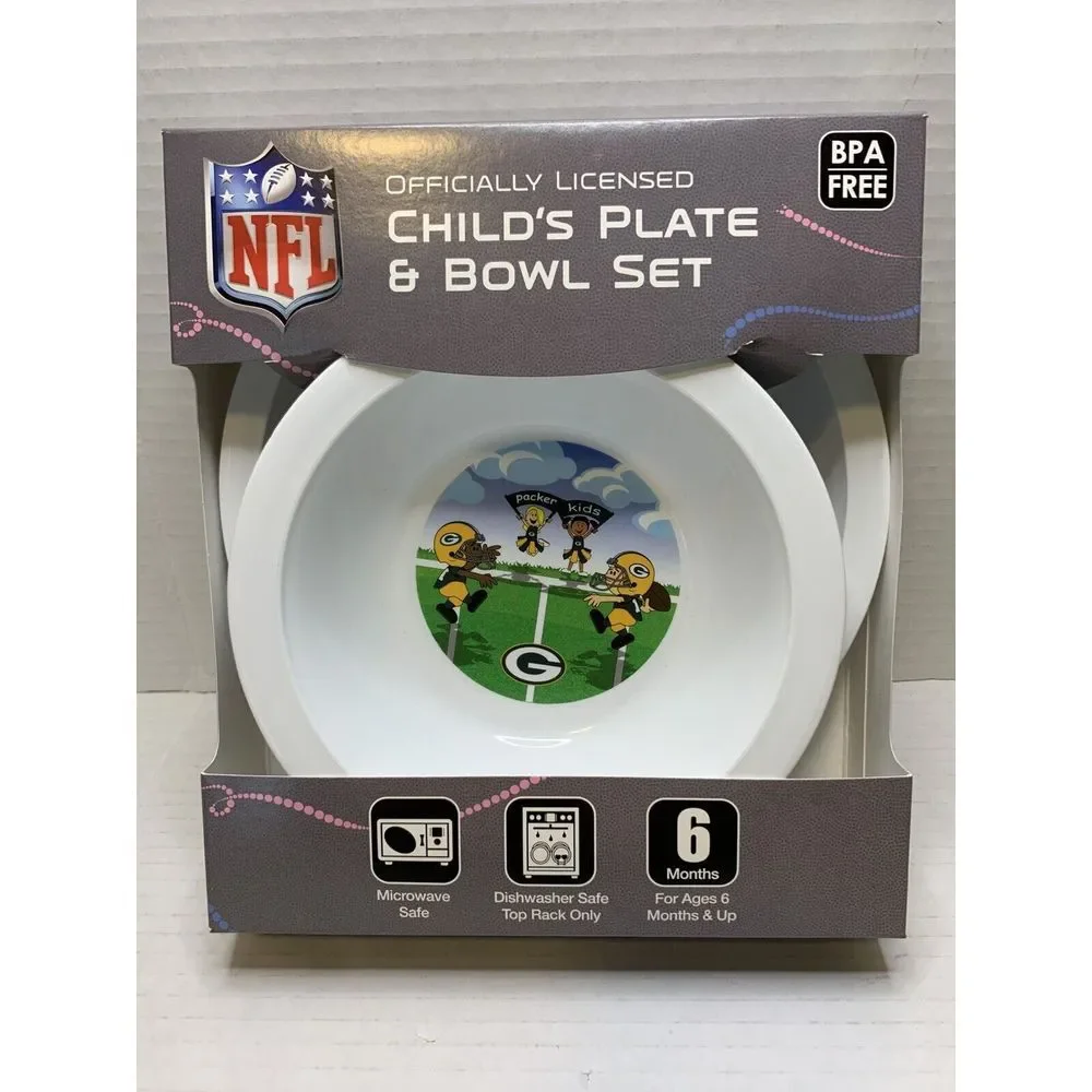 NFL‎ Green Bay Packers Child's Plate And Bowl Set NFL kids